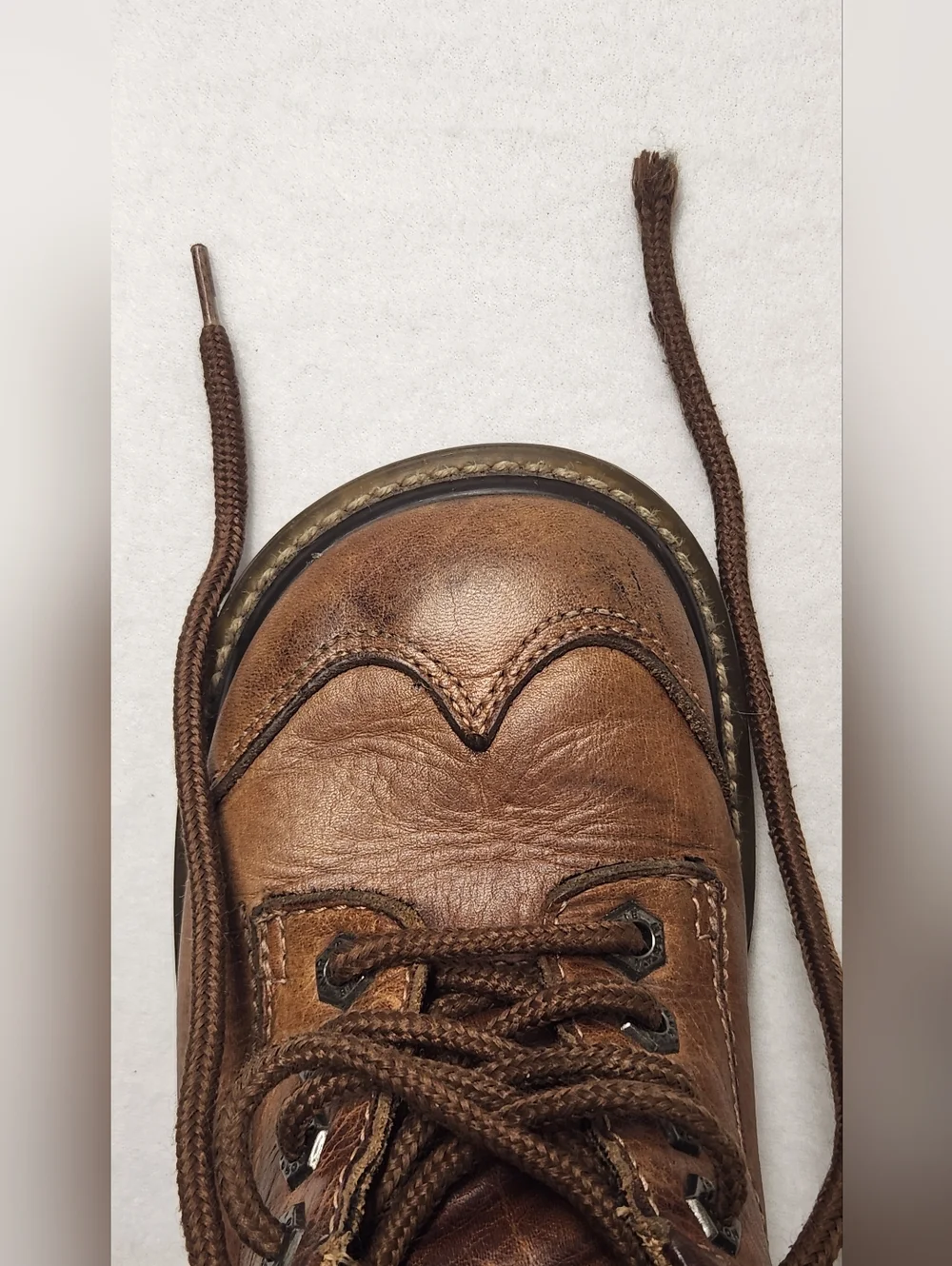 Eddie Moran Vintage Chunky Brown Leather Oxfords Sz 8 Dark Academia Grunge Goth - Picture 7 of 9